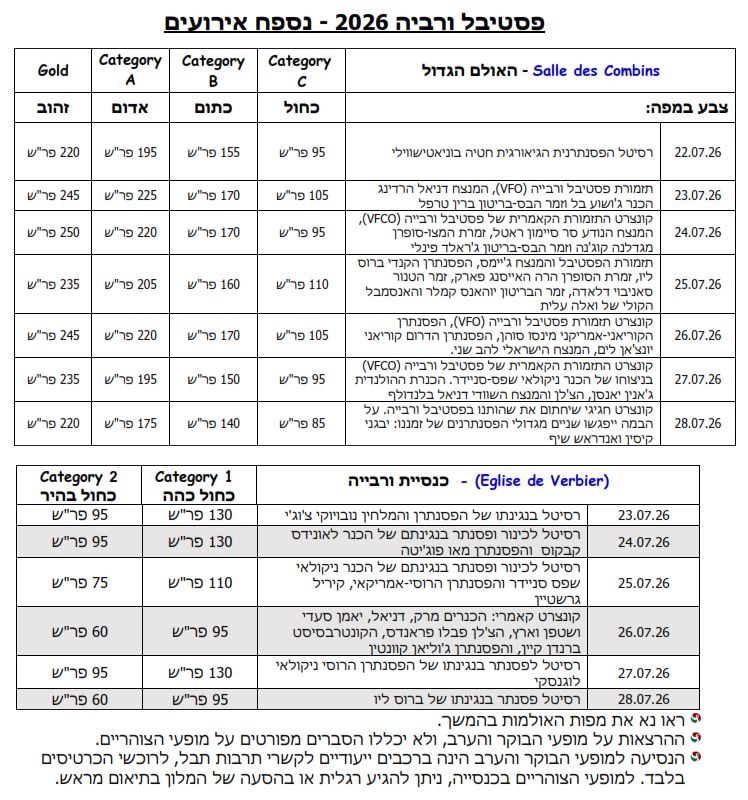 לוח אירועים וורביה 07.2026