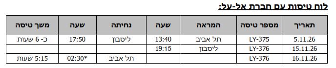 לוח טיסות אל על
